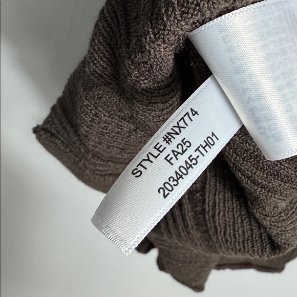 NWT Madewell Cotton-Blend Pointelle Short-Sleeve Cardigan Brown Size Medium - Picture 8 of 10